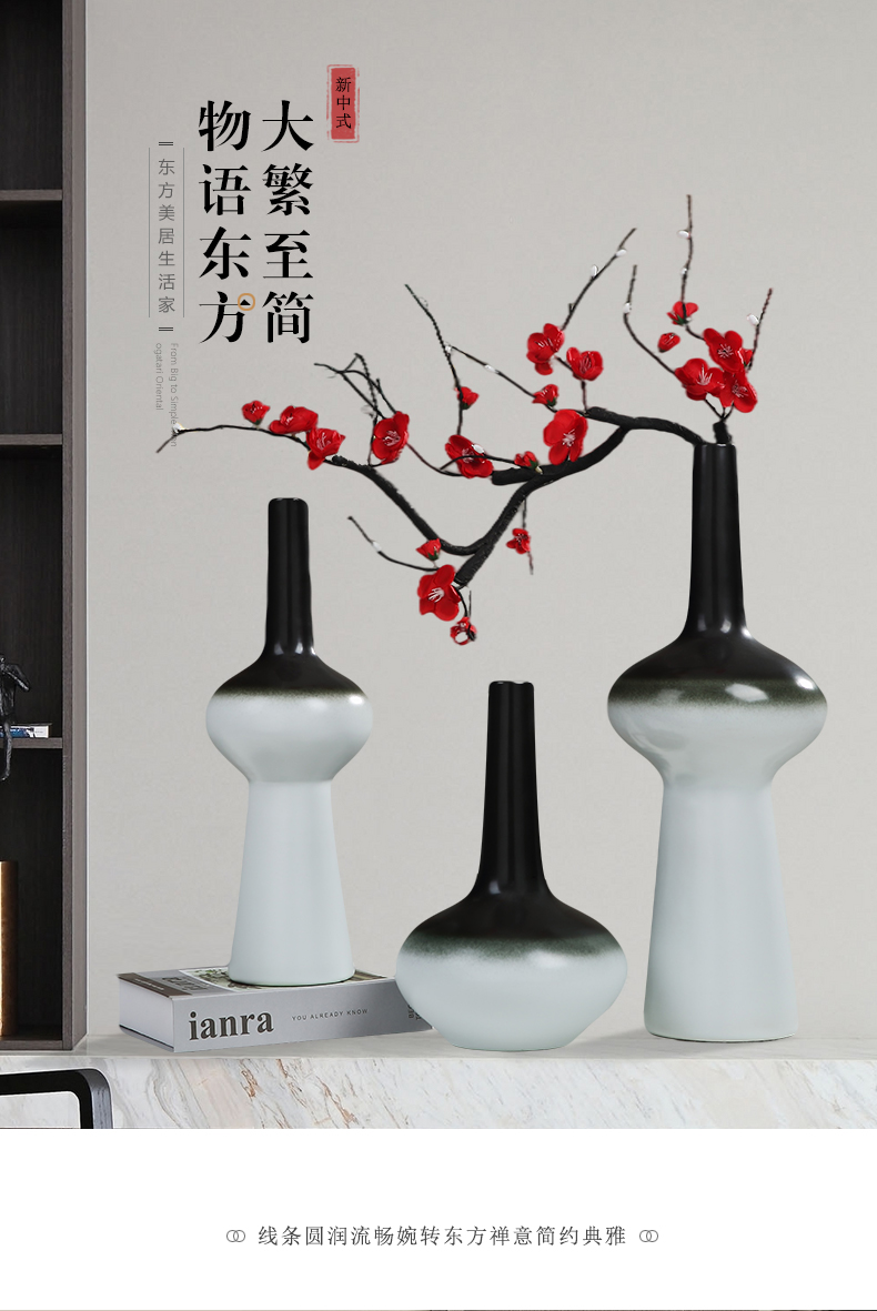 Jingdezhen modern new Chinese vase furnishing articles living room TV cabinet table wine porch is decorated ceramic flower arrangement