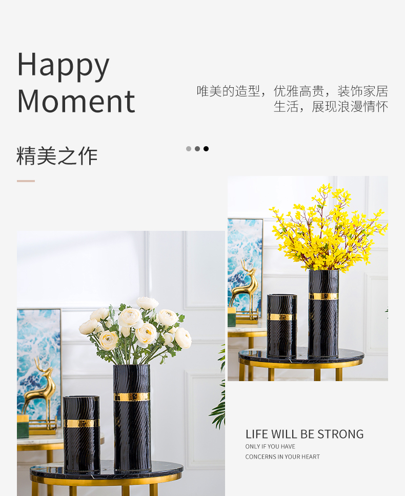 Nordic light key-2 luxury ceramic vase furnishing articles ideas of I sitting room is contracted TV cabinet table flower arrangement home decoration