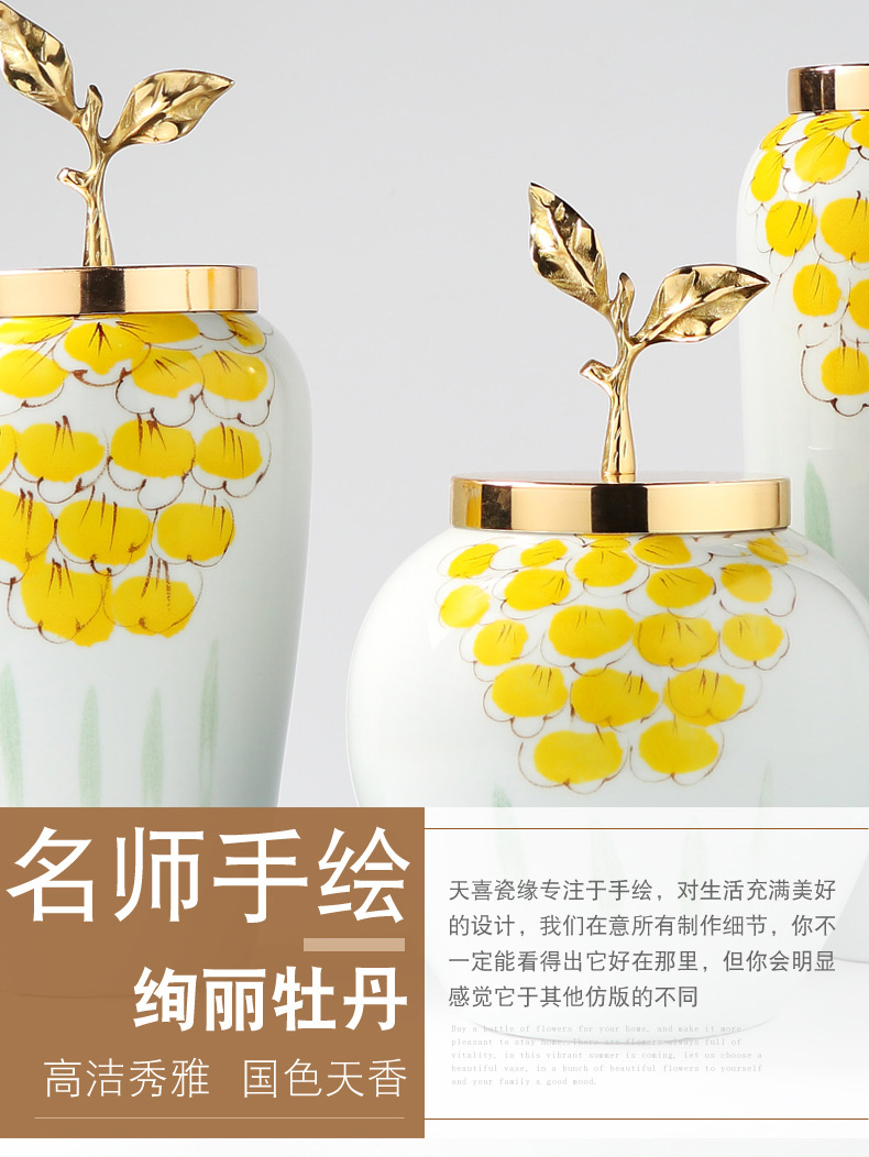 I and contracted new Chinese vase dry flower arranging flowers, ceramic flower implement the sitting room TV ark, porch light decoration key-2 luxury furnishing articles
