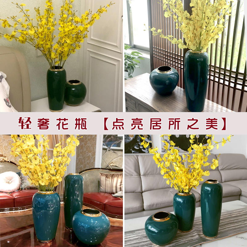 Nordic light key-2 luxury porcelain vases ceramic sitting room adornment Europe type TV ark, the table dry flower receptacle creative furnishing articles