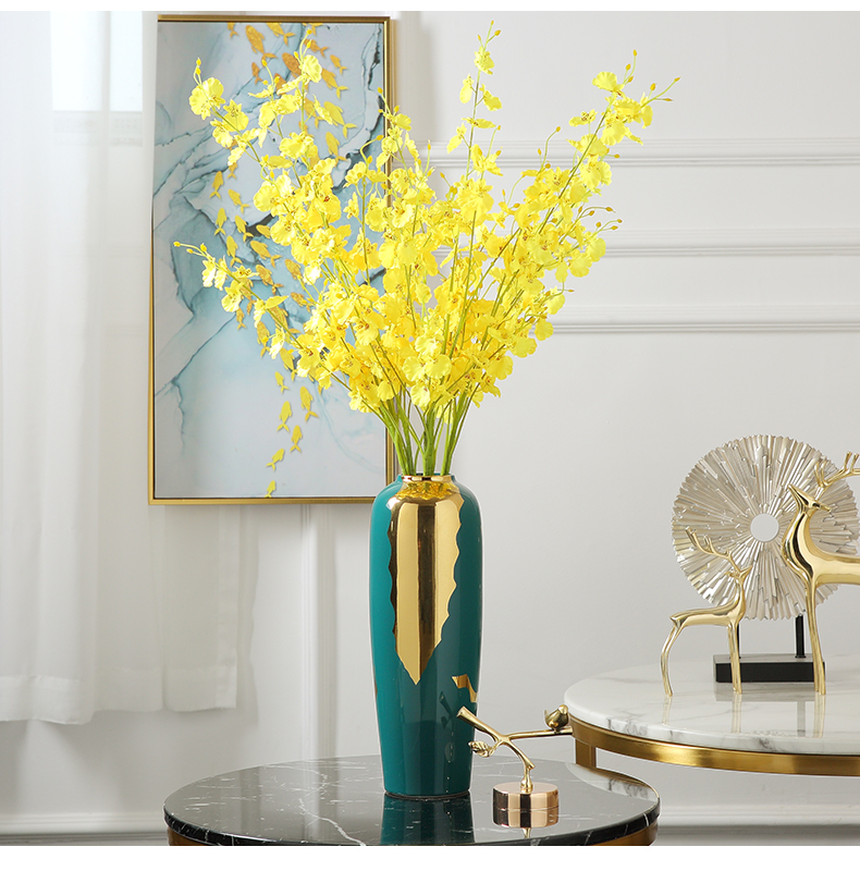 Light vase key-2 luxury furnishing articles American household dry flower, flower decoration of new Chinese style living room TV ark, ceramic European - style ornaments