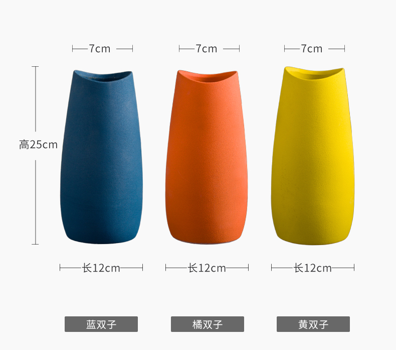 I and contracted Nordic creative living room TV cabinet ceramic vase flower arranging furnishing articles table light much dry flower decoration