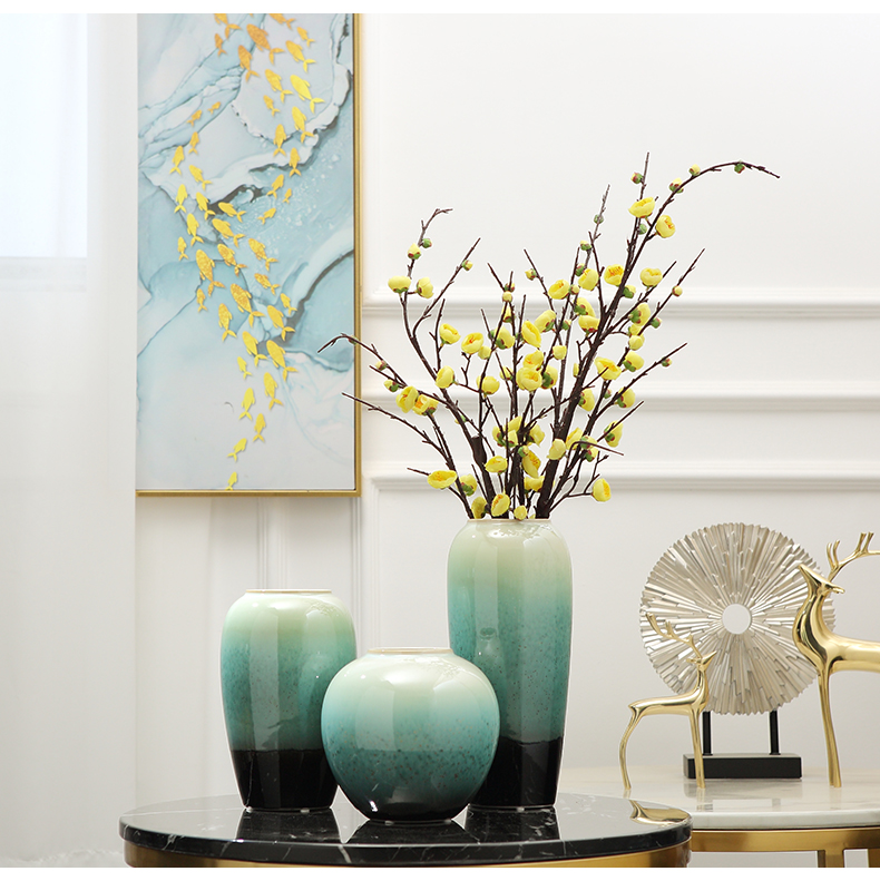 Modern Chinese style living room TV cabinet flower vase contracted ceramic flower implement porch place home wine ark, adornment