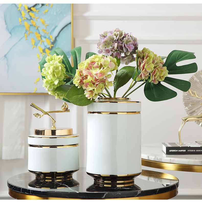 Modern light key-2 luxury ceramic vase furnishing articles sitting room desktop flower arrangement China Europe type TV ark, wine decorative arts and crafts