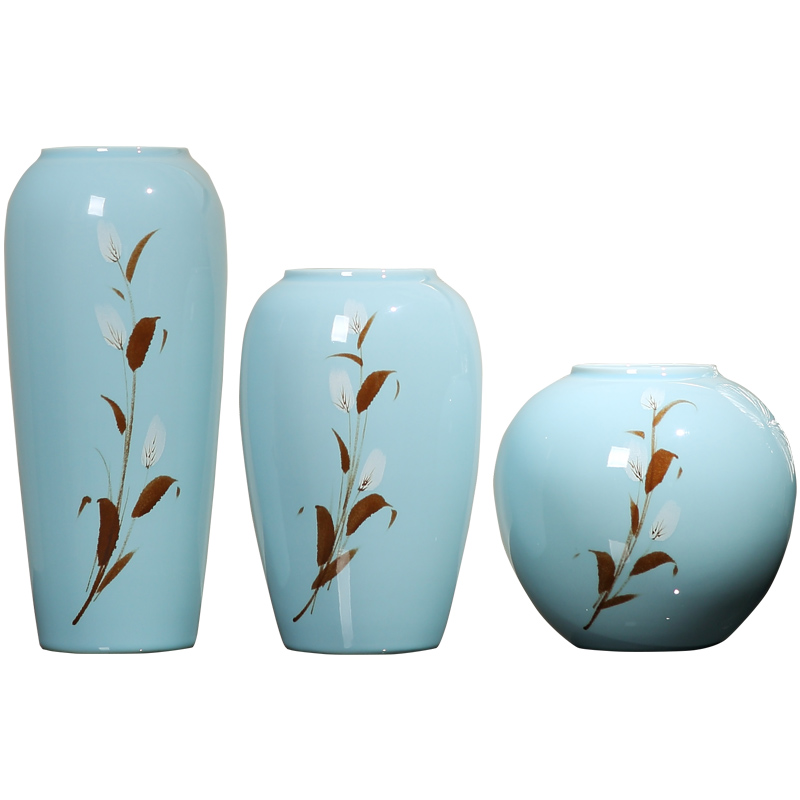 Modern new Chinese style ceramic vase furnishing articles sitting room light flower arranging machine table wine TV ark key-2 luxury home decoration