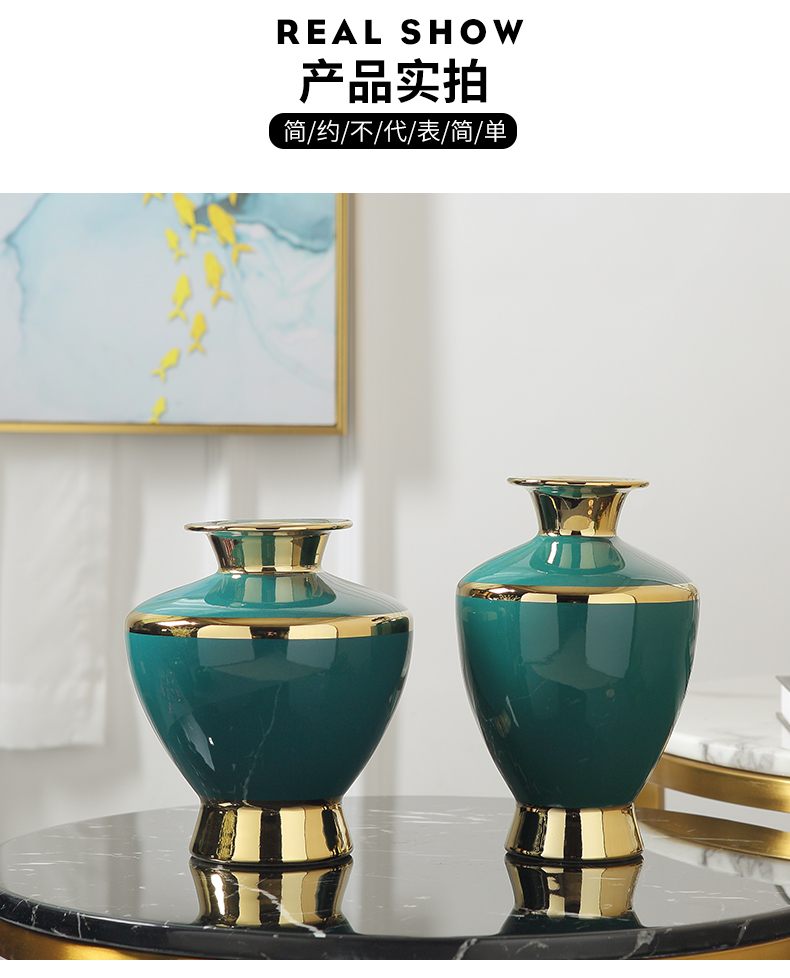 Jingdezhen modern light key-2 luxury ceramic vases, flower arranging furnishing articles, the sitting room porch meal contracted the new Chinese style of soft decoration