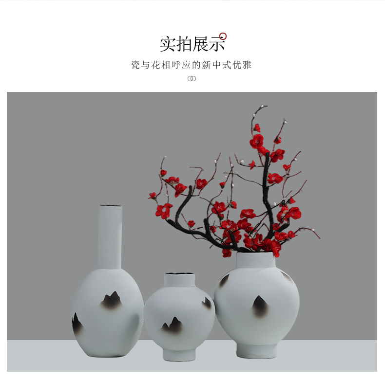 New Chinese style zen furnishing articles ceramic vase dried flowers sitting room porch table decoration decoration between example TV ark