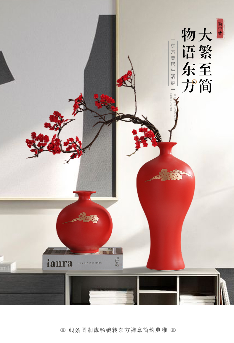 Jingdezhen zen TV ark, flower arranging new Chinese style ceramic vase furnishing articles, the sitting room porch decoration, household act the role ofing is tasted