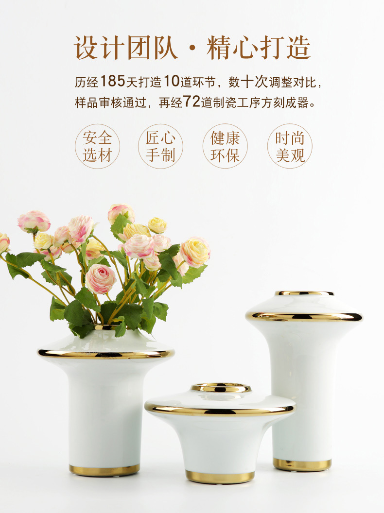 Modern light key-2 luxury ceramic vase decoration furnishing articles American TV ark, sitting room porch dry flower, creative household act the role ofing is tasted