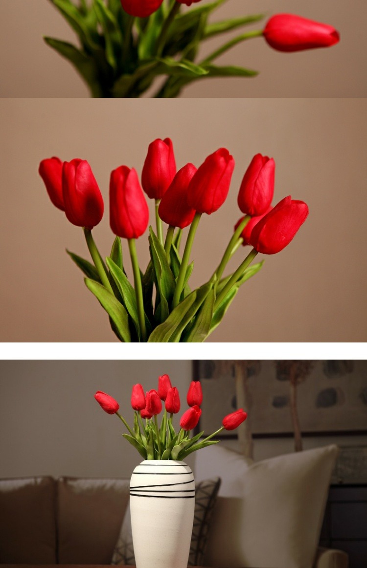 Mô phỏng hoa tulip hoa khô trong nhà hoa giả thủ công phòng khách trang trí bàn trang trí trang trí hoa sắp xếp - Trang trí nội thất decor nhà