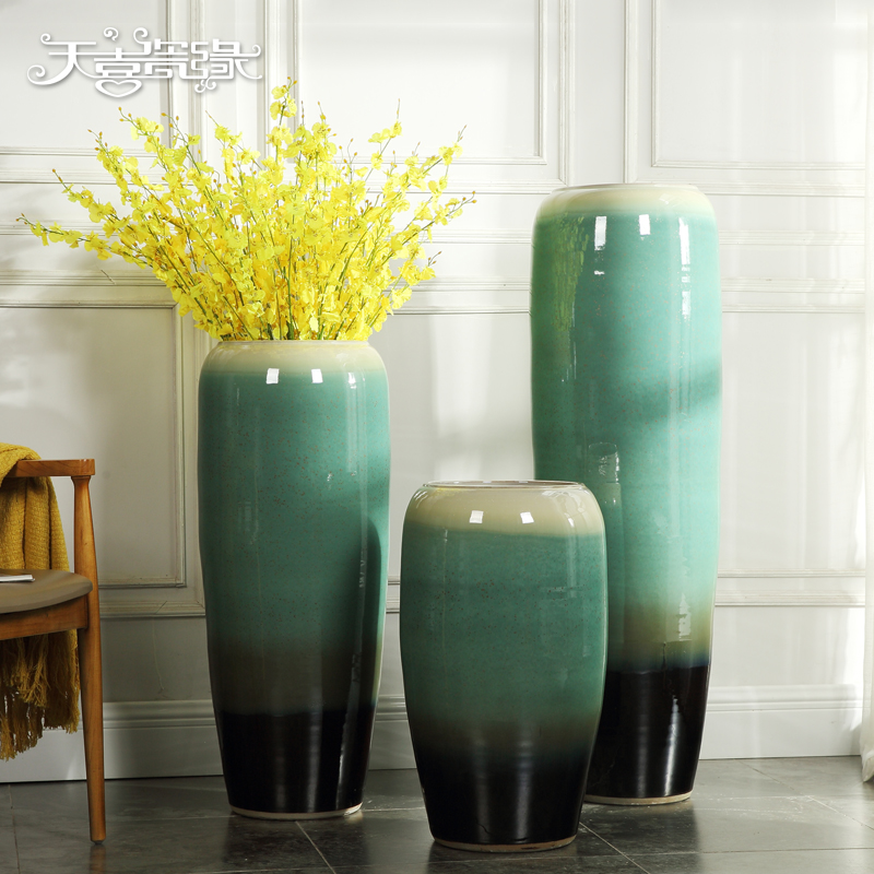 Jingdezhen ceramic of large modern European sitting room porch vase dried flower of new Chinese style villa soft decoration