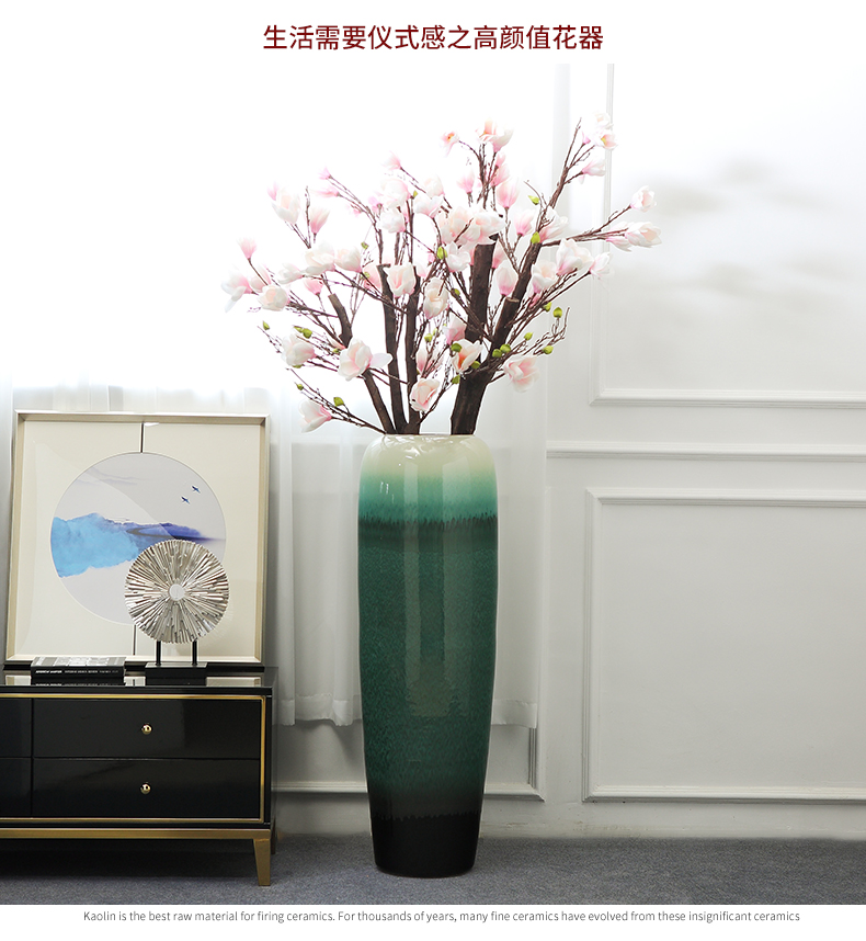 Jingdezhen vase furnishing articles flower arranging large sitting room ground ceramic flower implement European - style villa hotel soft decoration