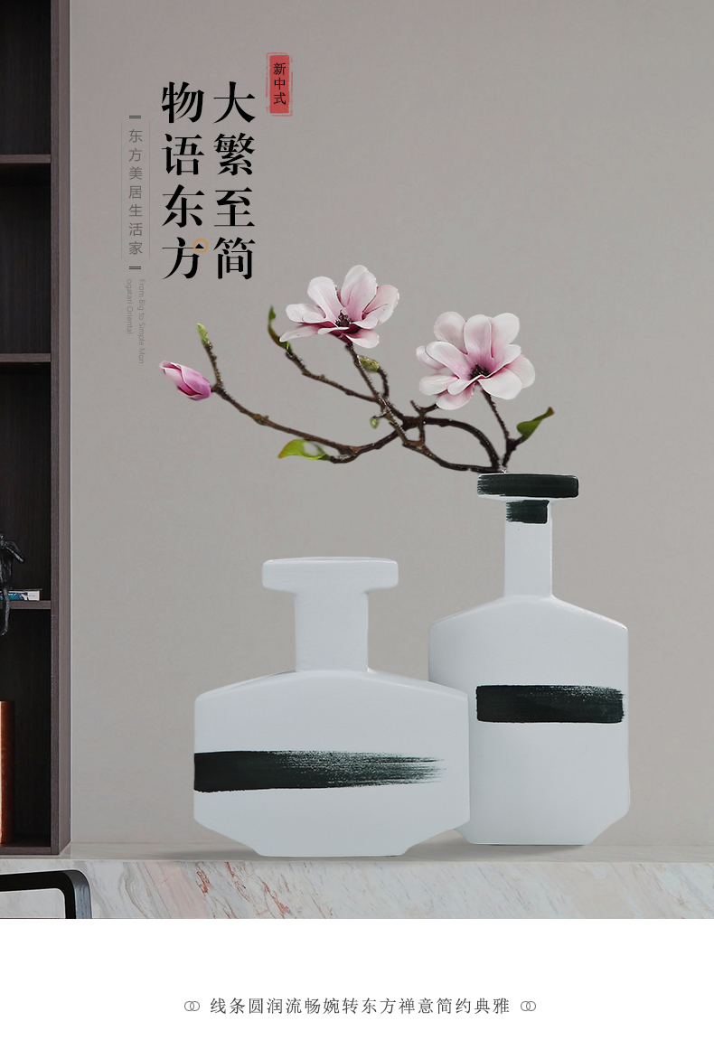 Soft adornment of new Chinese style between example ceramic vase inserted dried flowers, furnishing articles, the sitting room porch TV ark, home decorations
