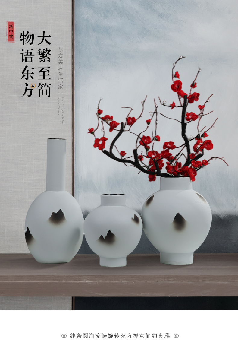 New Chinese style zen furnishing articles ceramic vase dried flowers sitting room porch table decoration decoration between example TV ark