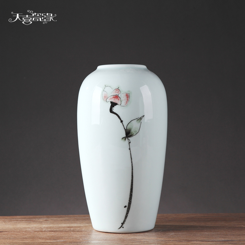 Jingdezhen modern ceramic vase furnishing articles living room table simulation hydroponic flower arrangement of new Chinese style household decorations