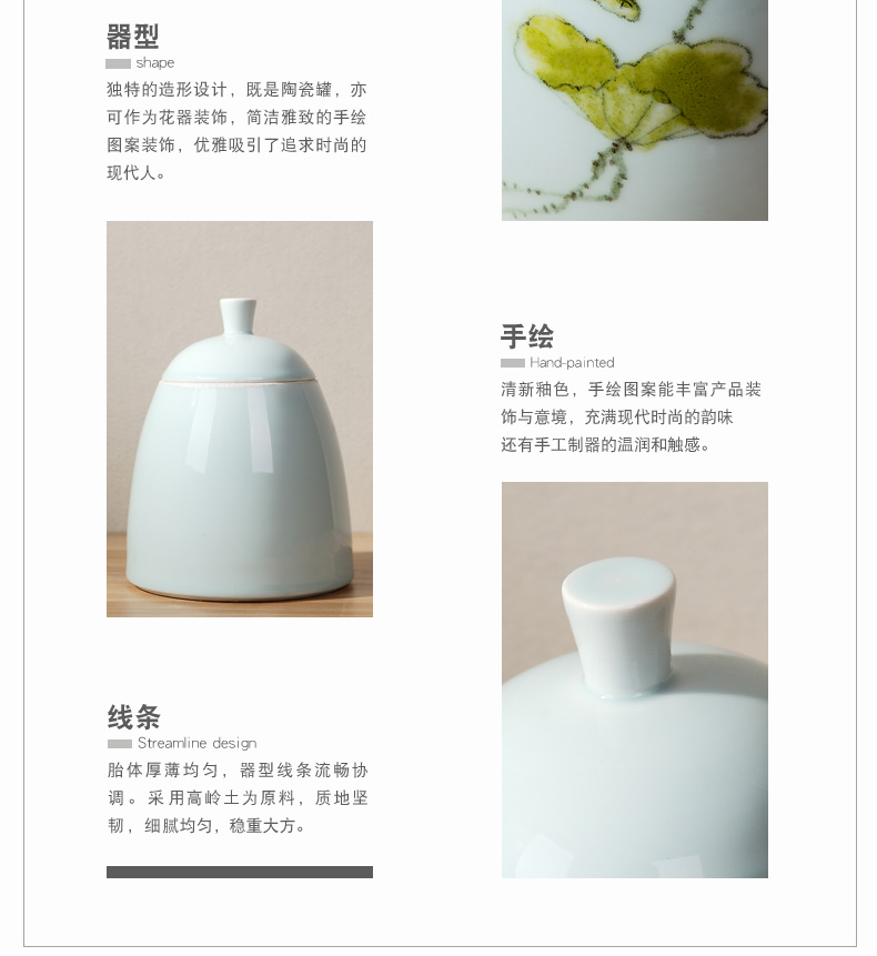 Modern creative household soft adornment of the sitting room TV ark, furnishing articles, hand - made ceramic tea candy storage tank