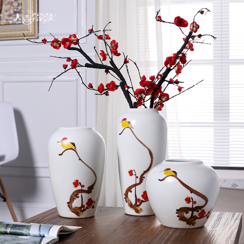 Modern new Chinese style ceramic vase furnishing articles creative living room TV cabinet wine porch flower arranging, home decoration