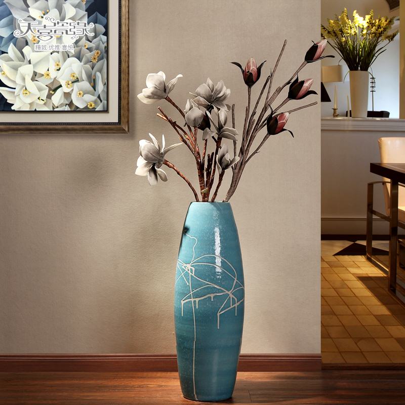 The sitting room of large vase continental contracted and I jingdezhen ceramics dried flowers, flower arrangement, household act The role ofing is tasted furnishing articles