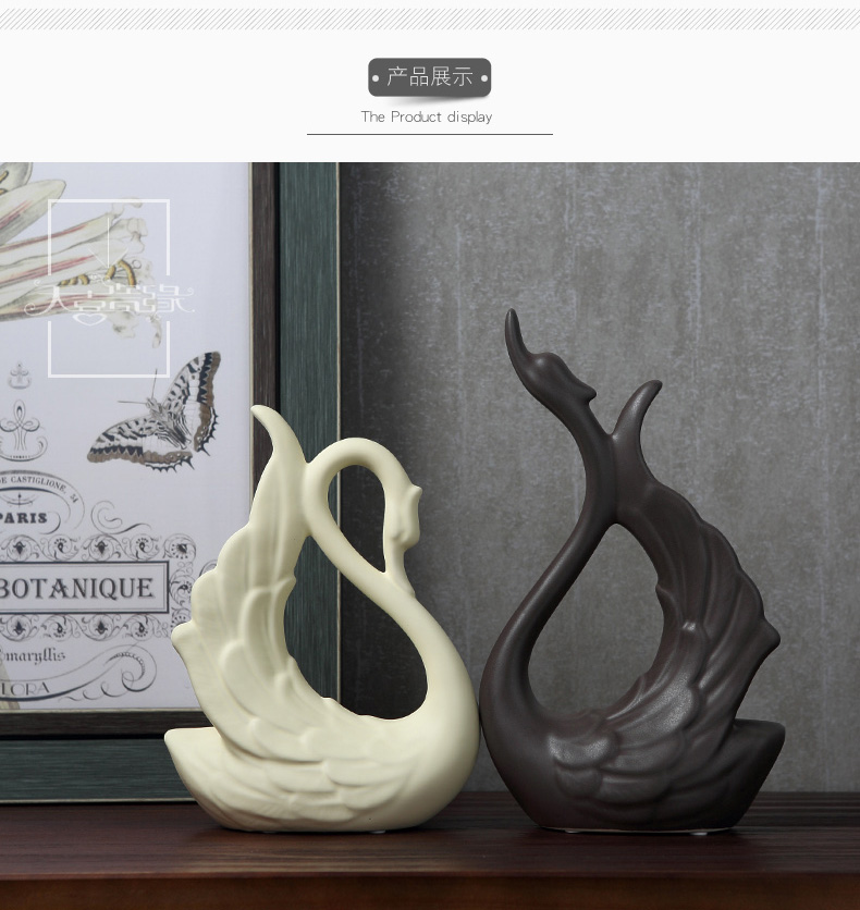 Nordic home decoration creative wine sitting room porch place wedding gift ceramics handicraft lovers swan