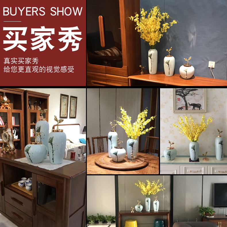 Modern new Chinese style ceramic vase furnishing articles sitting room hall table, TV ark, flower arrangement, household soft adornment