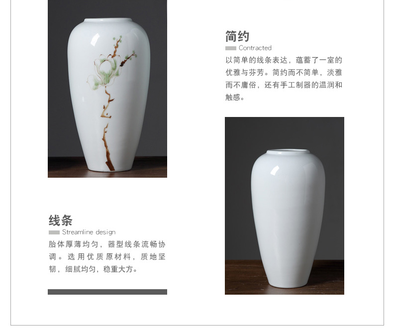 Modern new Chinese style ceramic vase furnishing articles sitting room TV cabinet table flower vase creative decorative dried flowers