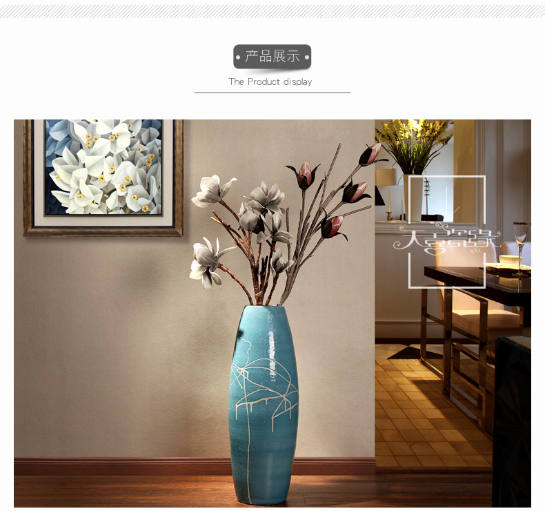 The sitting room of large vase continental contracted and I jingdezhen ceramics dried flowers, flower arrangement, household act The role ofing is tasted furnishing articles