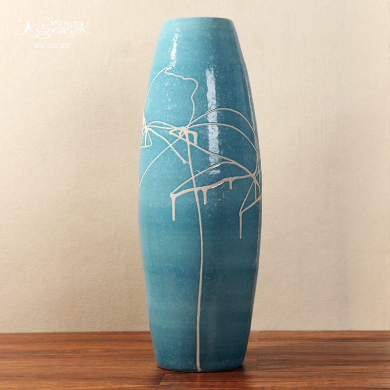 The sitting room of large vase continental contracted and I jingdezhen ceramics dried flowers, flower arrangement, household act The role ofing is tasted furnishing articles