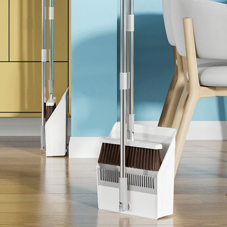 This big white broom dustpan set home sweeping artifact combination comb tooth broom soft hair single broom