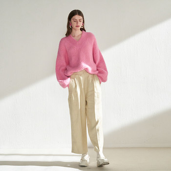 Cuisuyun cherry blossom pink alpaca sweater