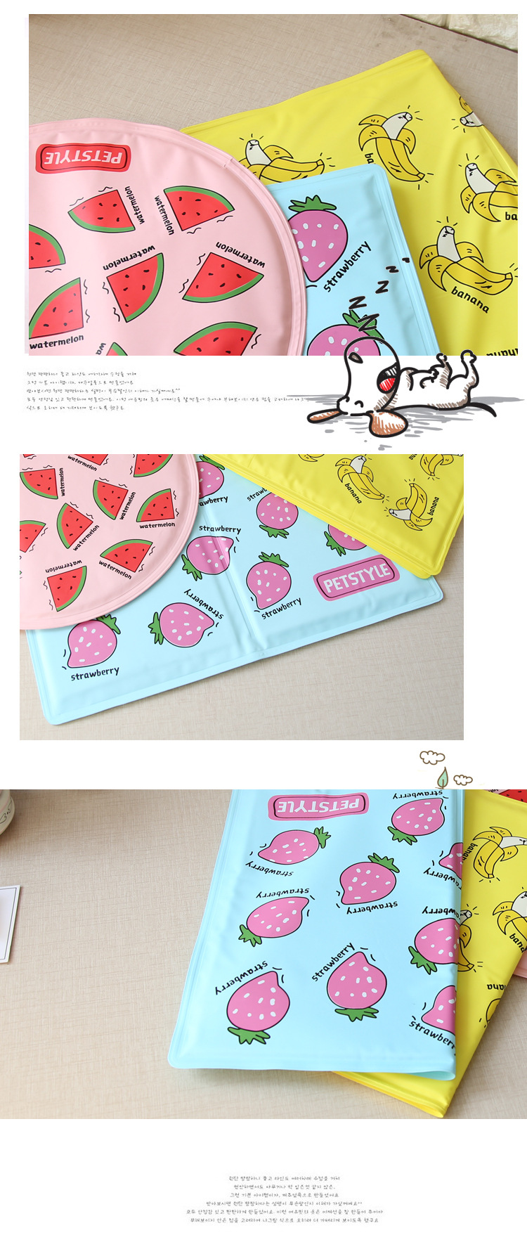 Nhật Bản Petstyle Fruit Gia Đình Ice Pad Mát Pad Pet Chó và Chó Hàng Hóa Mùa Hè Làm Mát Bát ăn inox cho chó