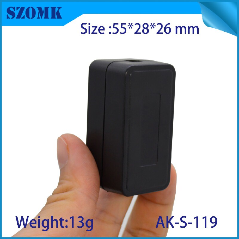 奥科姆55*28*26小尺寸带孔出线接线盒控制器塑料外壳加工定制S119