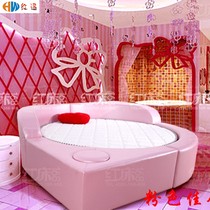 Round water bed bed and breakfast furniture Light luxury hotel Electric bed Boutique hotel Couple main bed theme double master bedroom modern bed