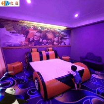 Bed and breakfast furniture Electric fun bed Light luxury hotel Water bed Boutique hotel Luxury modern couple theme car bed