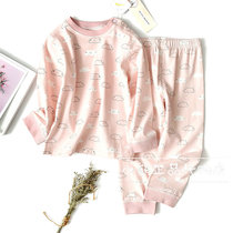 Baby baby2019 autumn and winter New Girls thermal underwear set Lycra home clothing color cotton pajamas L9911