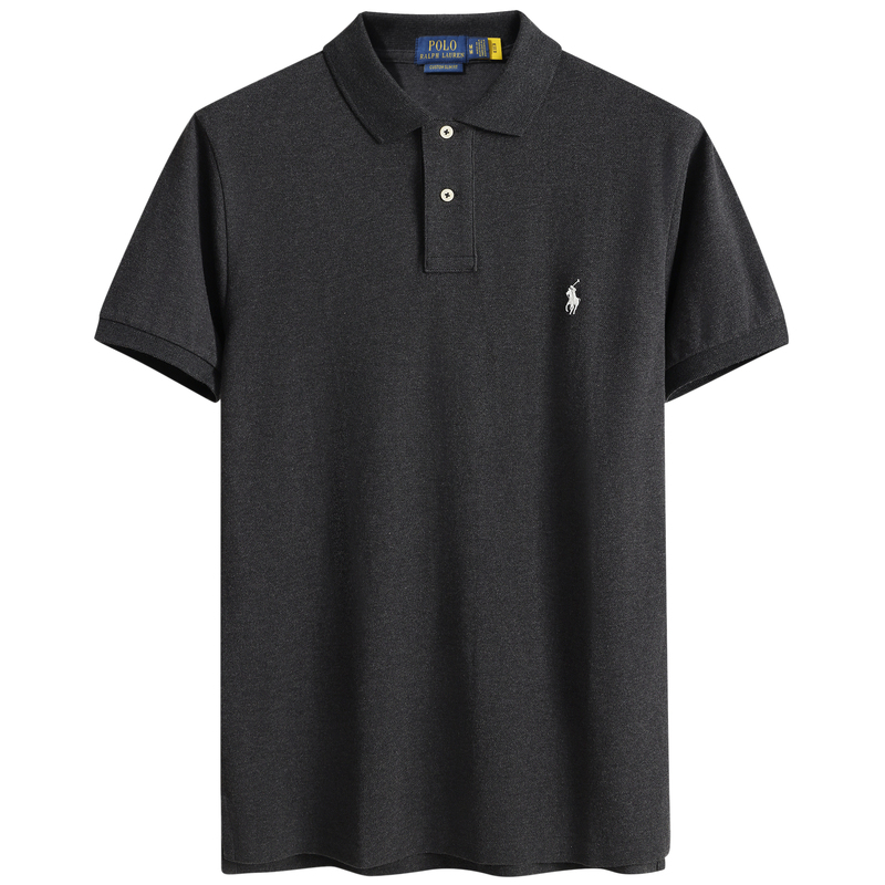Authentic North American Ralph Lauren Short-Sleeve Polo Shirt for Men, Rl Polo Summer Pure Cotton Non-Iron Turn-Down Collar with Small Horse Logo T-Shirt