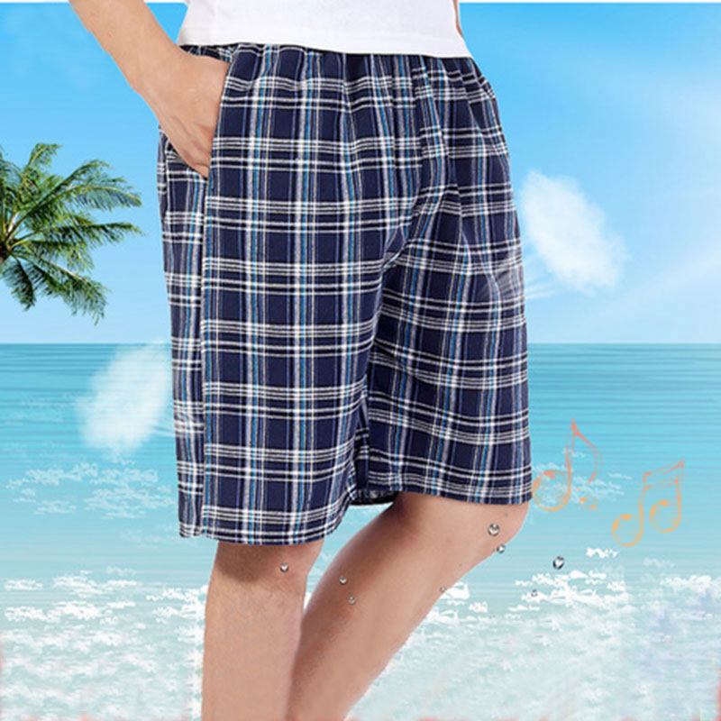 Middle-aged men's pane shorts summer cotton five-pants middle-aged men's beach pants home loose casual pants