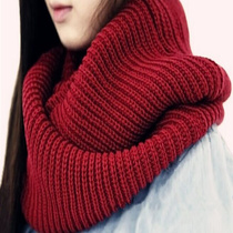 Bib female winter Korean student wild Harajuku autumn and winter mens wool black pullover thickened neck knitted scarf
