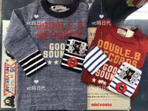 Countrys current mikihouse new 6-fold black bear letter headphone T-shirt Japanese made 63-5202-615