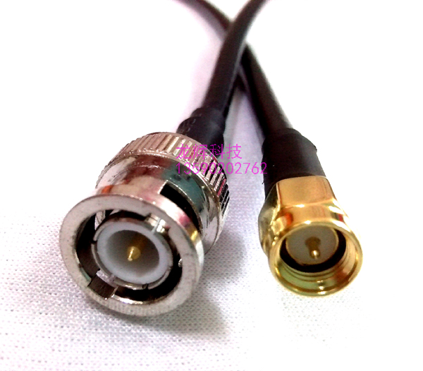 Premium Radio Frequency Transfer Line BNC male head swivel SMA male head inner screw inner needle 50-3 RG58 pure copper wire