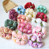 Simulation DIY wreath Mori headdress European Tea Rose Bud silk cloth with iron wire small bouquet Garland material