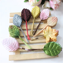 DIY wreath accessories simulation green leaf bouquet green leaf flocking cloth green leaf wreath handmade material