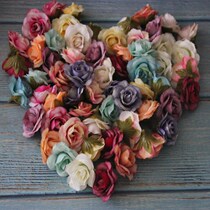 New DIY handmade wreath material silk flower rose fake flower simulation real flower rose small flower head