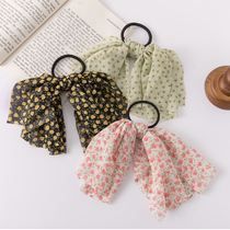 Super fairy chiffon bows floating Hairband Ins Korean Net red hair jewelry headrope tie hair rope headdress women