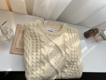 A Little Orange Vintage Lazy Warm Chunky Classic burlap Texture Sweater