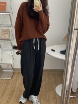 A Little Orange 100 wool delicate greasy soft skin-friendly pullover round neck sweater