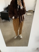 A Little Orange Autumn and winter new retro literary old loose tooling corduroy radish pants