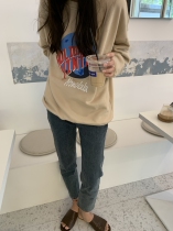 A Little Orange Vintage High Waist Distressed Blue Washed Cropped Jeans