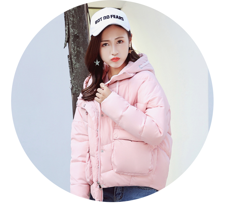 Chống mùa giải phóng mặt bằng bông áo khoác nữ bông áo khoác Hàn Quốc bf Harajuku thủy triều lỏng ngắn bông áo khoác mùa đông áo khoác trùm đầu bánh mì dịch vụ áo phao béo nữ hàn quốc