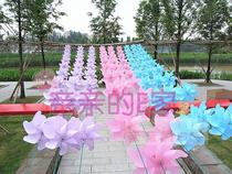 Finished Macaron Dream Windmill String Outdoor Large Windmill String Flag Kindergarten Park Festival Decoration Wedding Latte Art