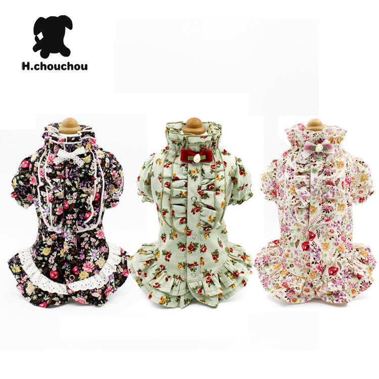 Ugly pet clothes 2016 new puppy clothing limited edition field printed blouse teddy pooch clothes